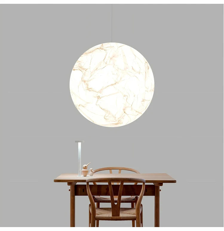 Nordic Moon Chandelier LED Paper Ball Pendant Lamp for Living Room, Bedroom & Kids’ Space Decor