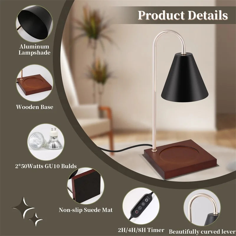 Retro Candle Warmer Table Lamp: Aromatherapy Wax Melting Lamp for Bedroom, Office & Home Décor