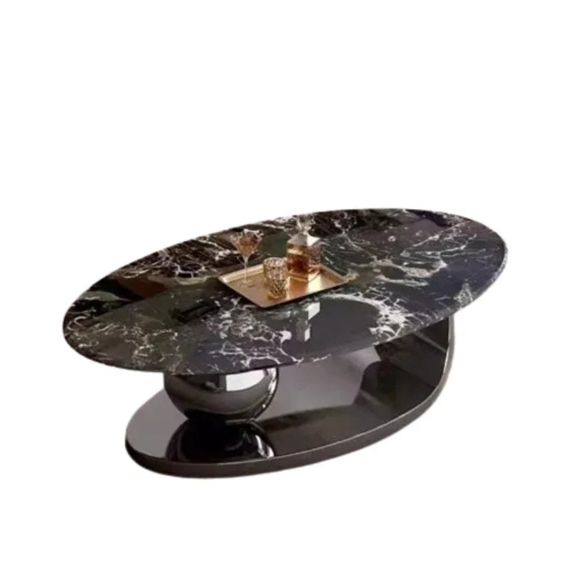 Luxury Industrial Clear Coffee Table – Modern Mesa De Centro for Home Interiors