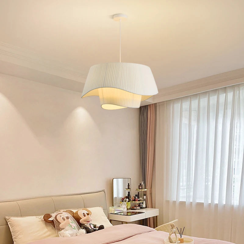 Retro Cream Fabric Chandelier With Pure Nordic Romance for Bedroom & Livingroom