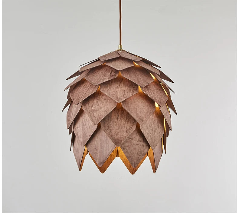 Wooden Pine Cone Chandelier Famous Art Light for Luxury Cafés & Dining Spaces