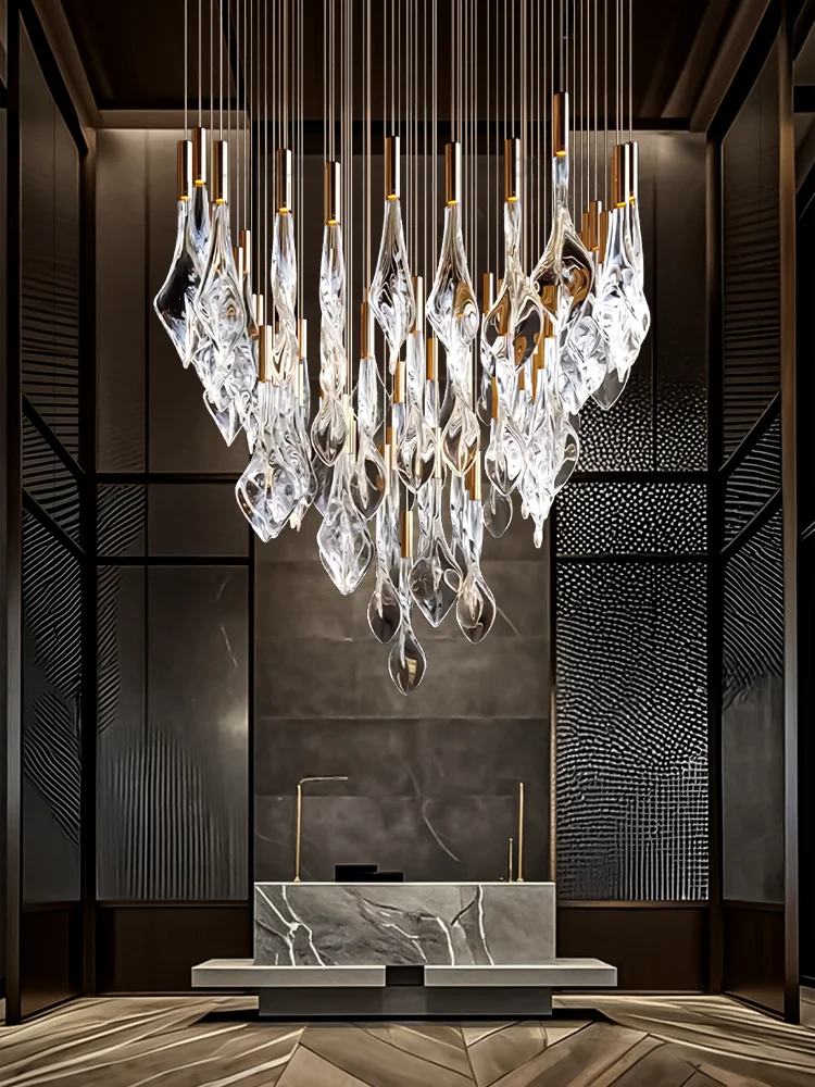 Luxury Villa & Hotel Chandelier – Customizable Glass LED Ceiling Pendant Lighting