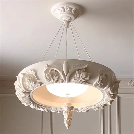 Captivating Gypsum LED Chandelier White Resin Beauty for Any Space