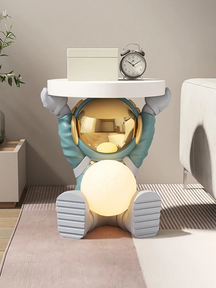 Galactic Charm: Modern Astronaut Side Table for Stylish Interiors!"