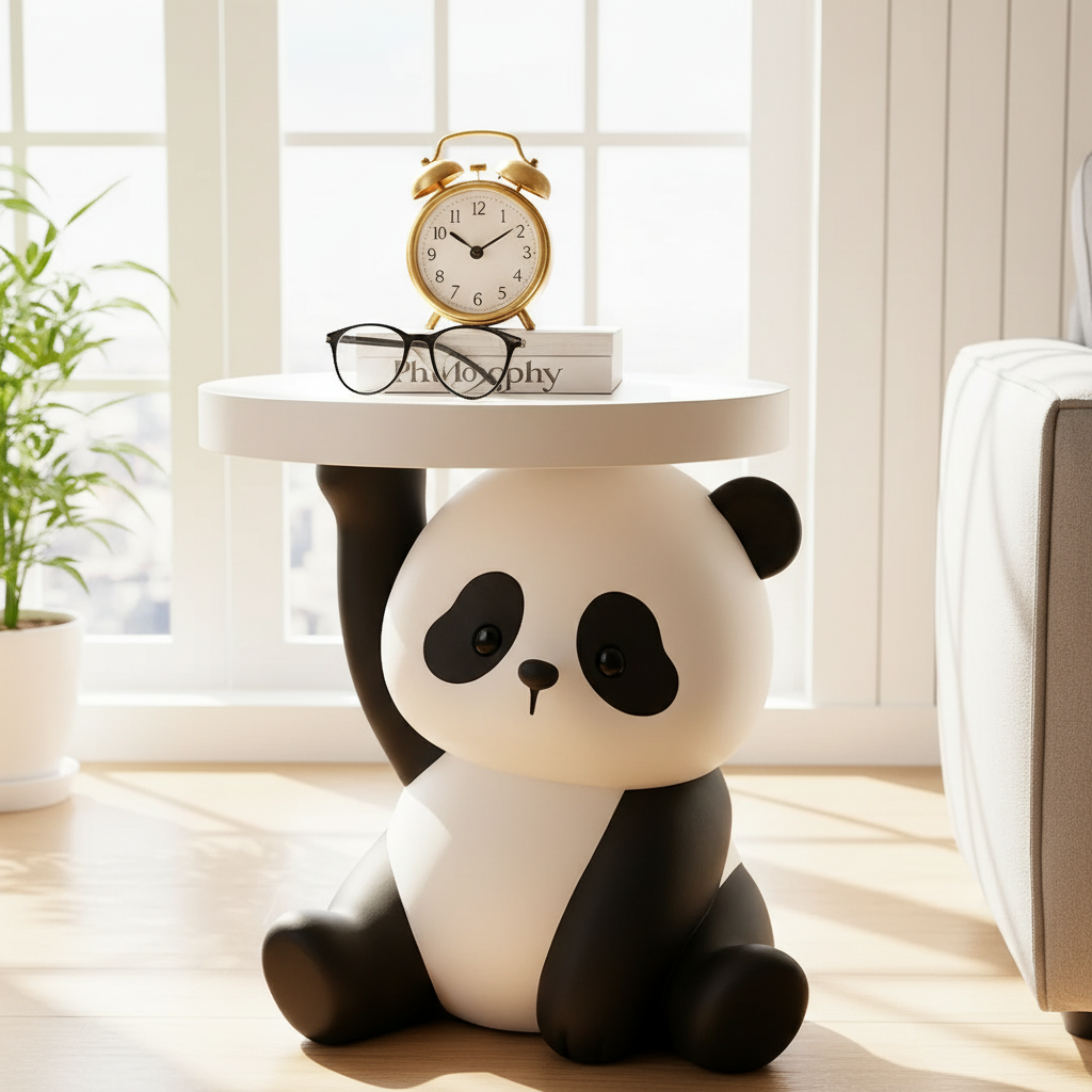 Resin Panda Design Living Room Side Table for Living Room Decor