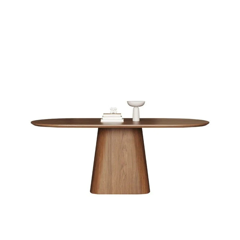 French Vintage Luxury Oval Black Walnut Dining Table & Chair Set for Home & Cafe Interiors