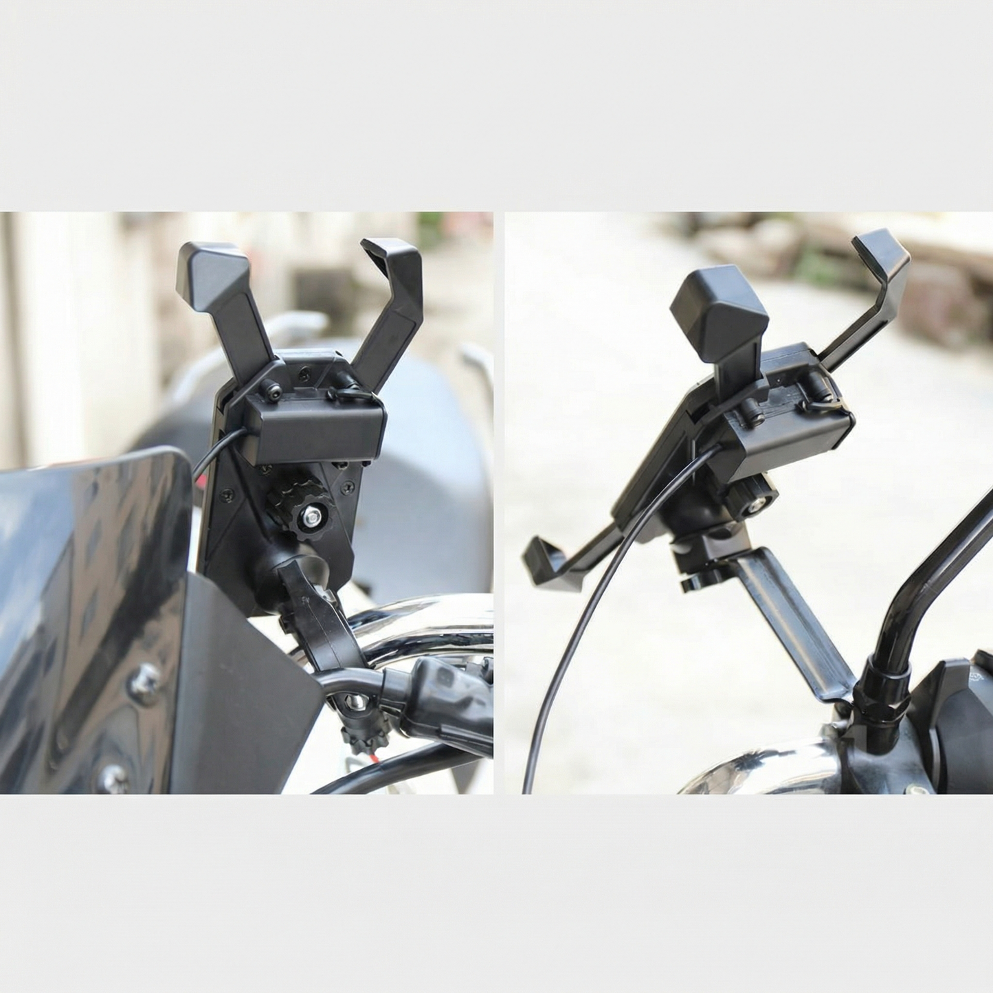 Universal Motorcycle Phone Mount With USB Charger