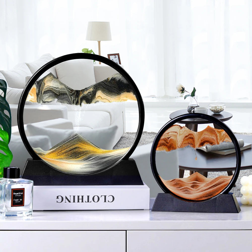 Enchanting Moving Sand Art: 3D Hourglass Deep Sea Sandscape for Stunning Home Decor!