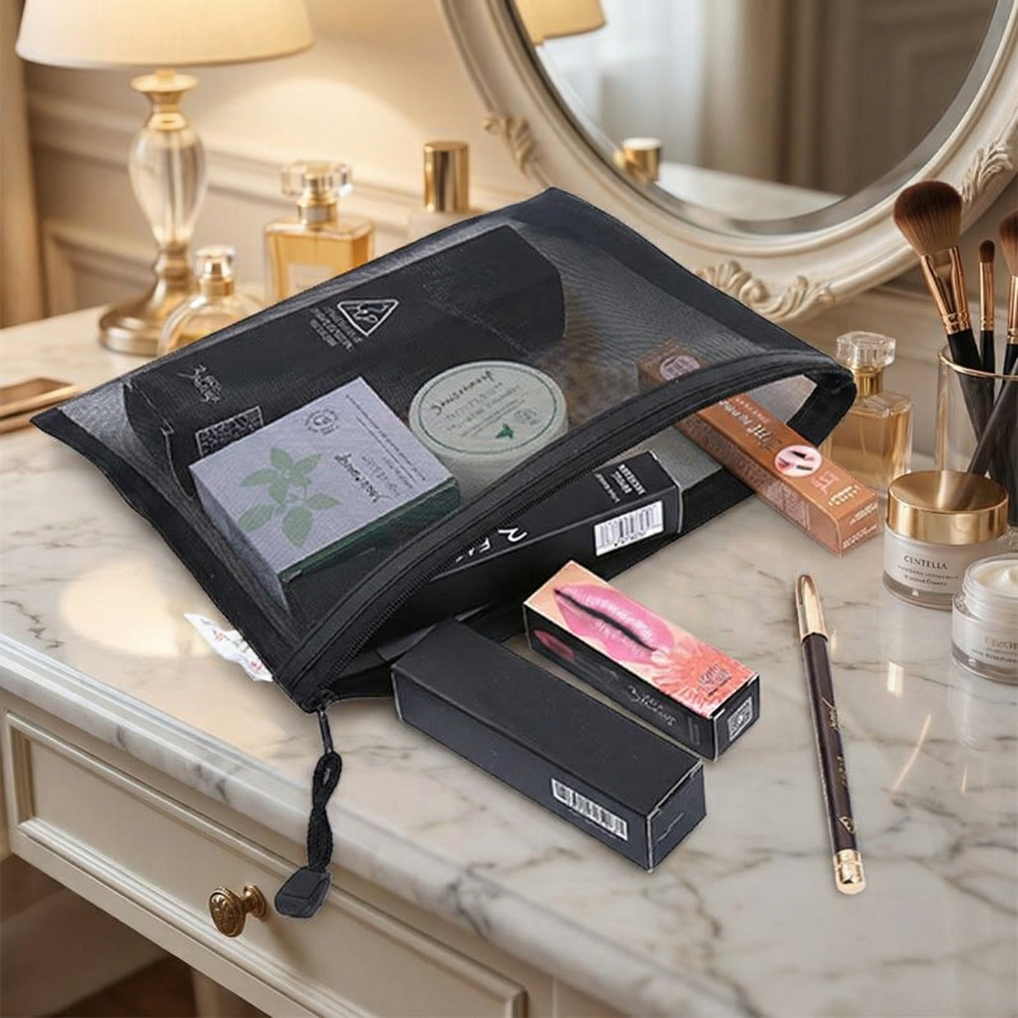 Transparent Makeup Organizer Pouch for Easy Organization