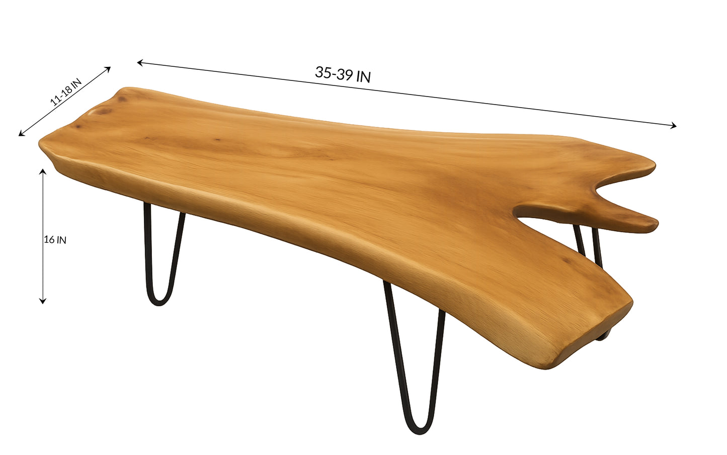 Natural Wood Coffee Table Live Edge Design for Living Room Elegance