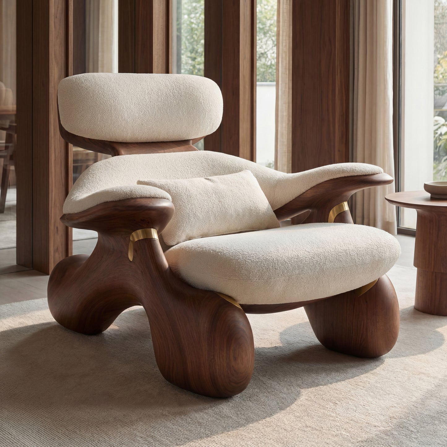 Modern Solid Wood Art Chair Soft Decorative Chair for Reception Areas