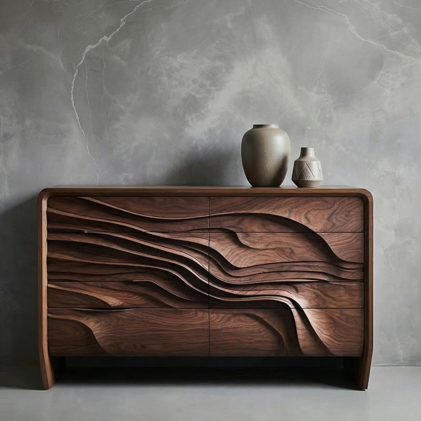 Premium Black Walnut Sideboard  Nordic  Design  Table  Perfect for Living Rooms & Dining Spaces