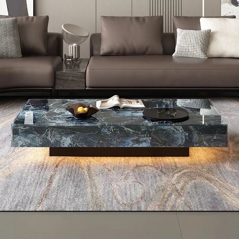 Aesthetic Square Coffee Table with Display Frame – Perfect Japanese-Inspired Home Accent