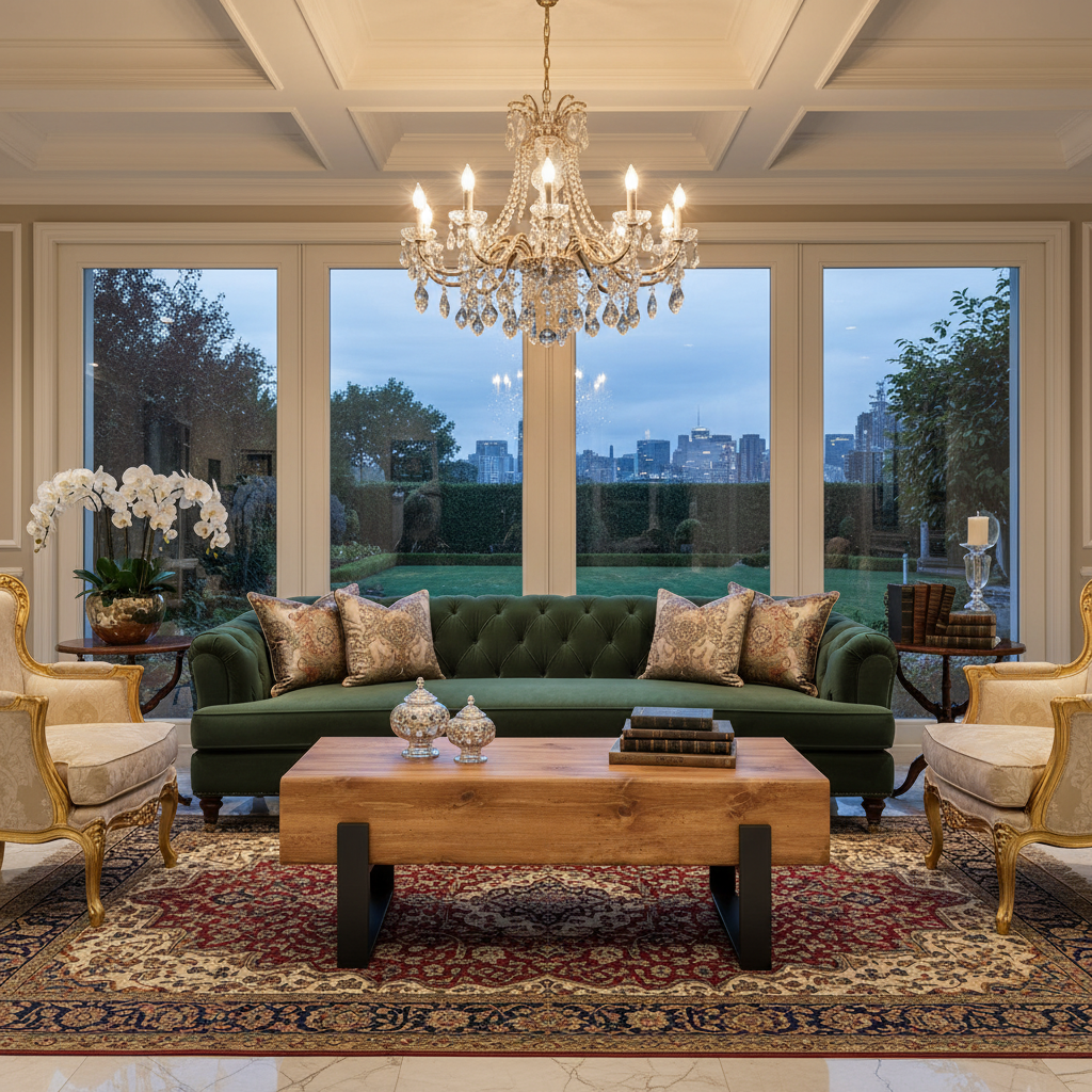 Rustic Rectangle Coffee Table with Metal Legs for Living Room, Dining Room & Office