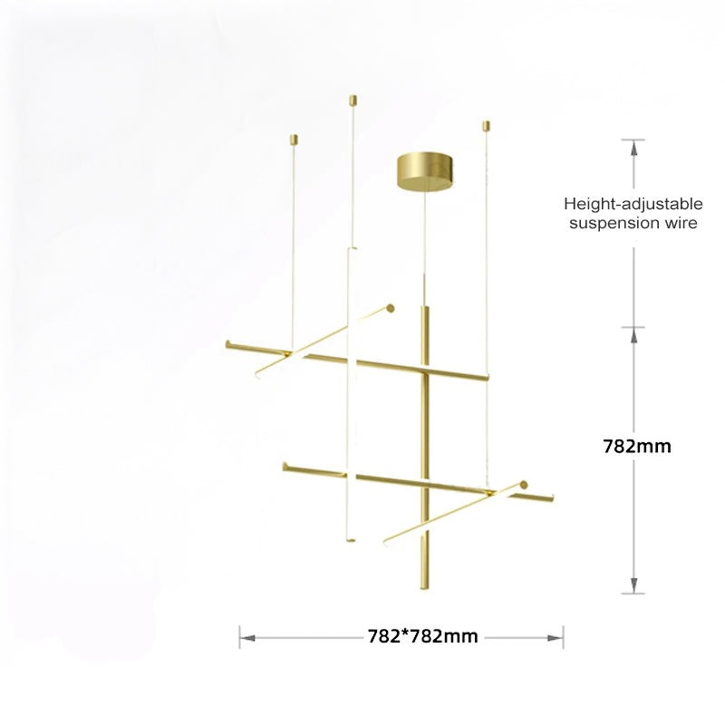 Luxury Italian Tube Gold LED Chandelier Pendant Light for Villas, Kitchens & Bars