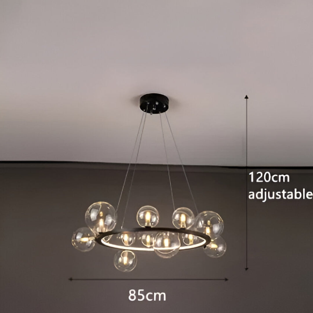 Luxury Nordic Ring Chandelier Glass Ball LED Pendant Light for Kitchen & Living Room Decor