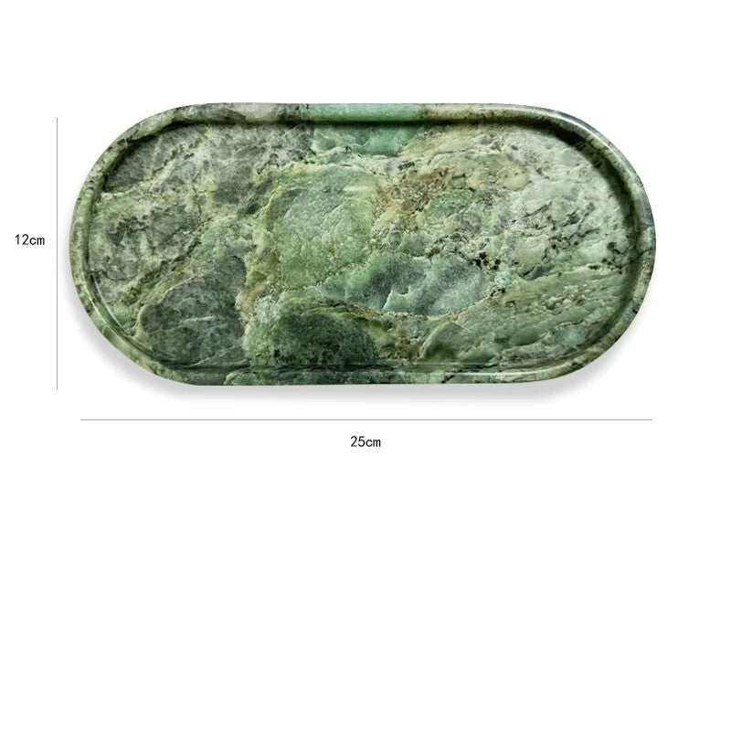 Luxury Marble Bathroom Tray Elegant Natural Stone Vanity & Cosmetic Organizer