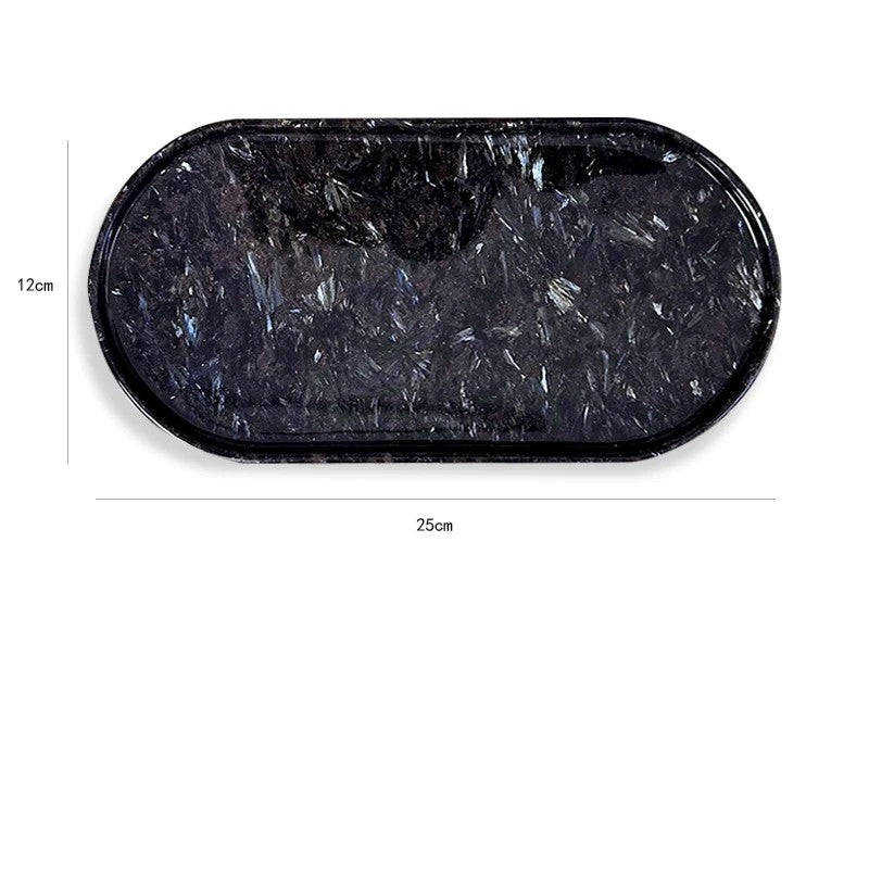 Luxury Marble Bathroom Tray Elegant Natural Stone Vanity & Cosmetic Organizer