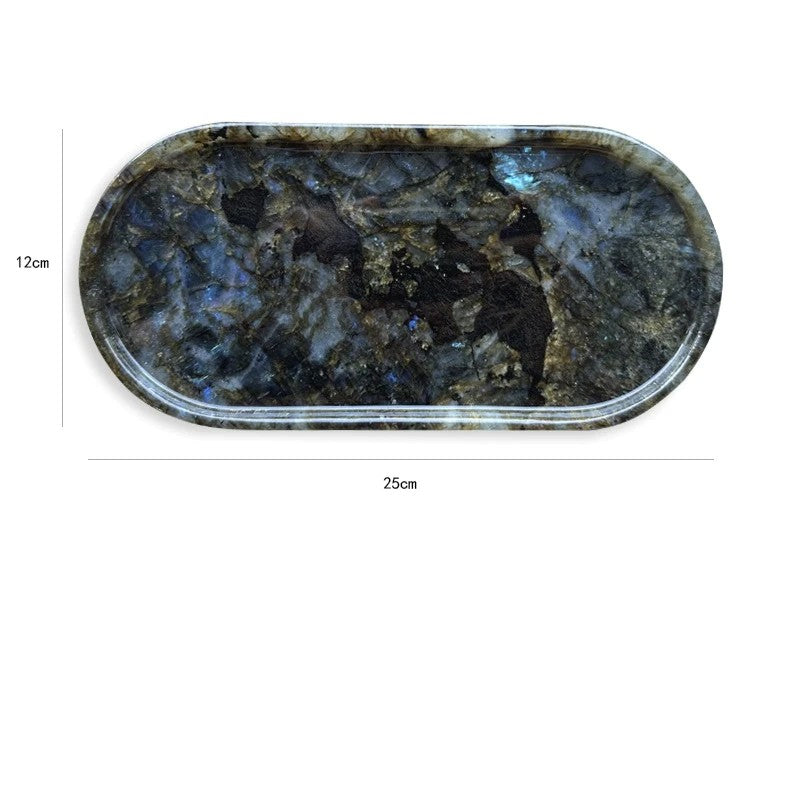 Luxury Marble Bathroom Tray Elegant Natural Stone Vanity & Cosmetic Organizer