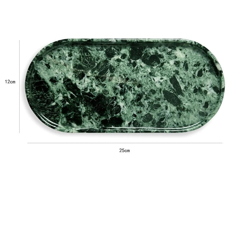 Luxury Marble Bathroom Tray Elegant Natural Stone Vanity & Cosmetic Organizer