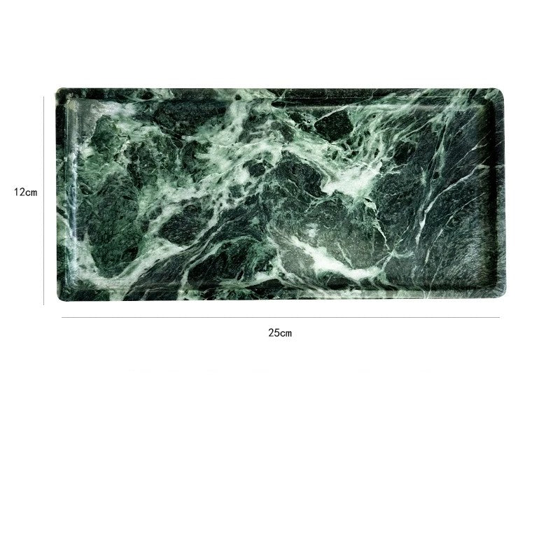 Luxury Marble Bathroom Tray Elegant Natural Stone Vanity & Cosmetic Organizer