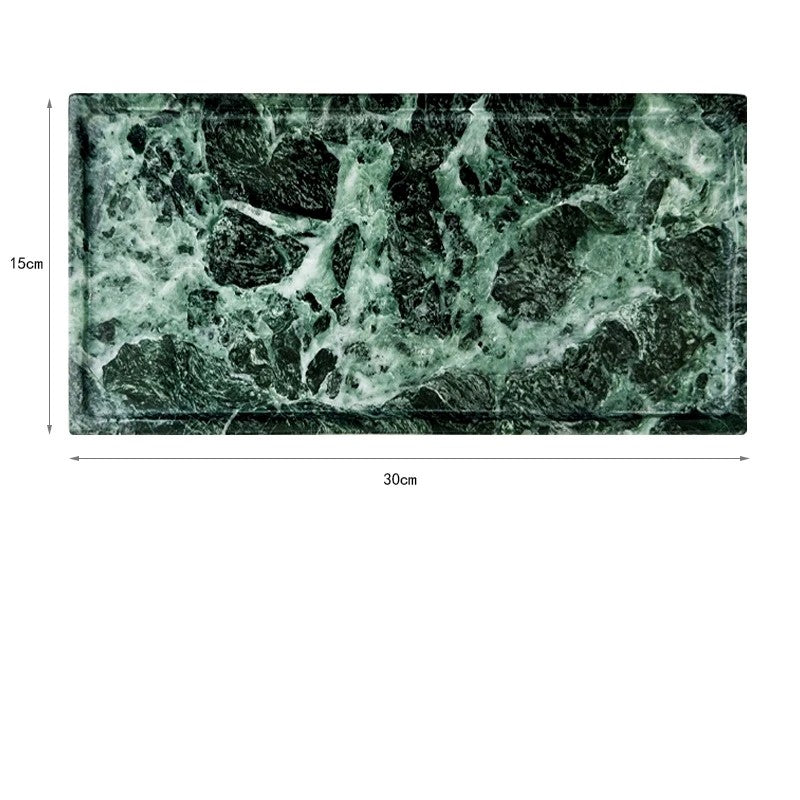Luxury Marble Bathroom Tray Elegant Natural Stone Vanity & Cosmetic Organizer