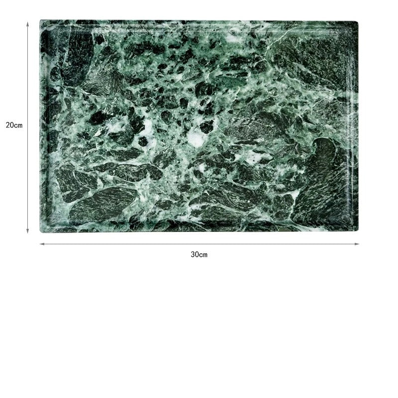 Luxury Marble Bathroom Tray Elegant Natural Stone Vanity & Cosmetic Organizer