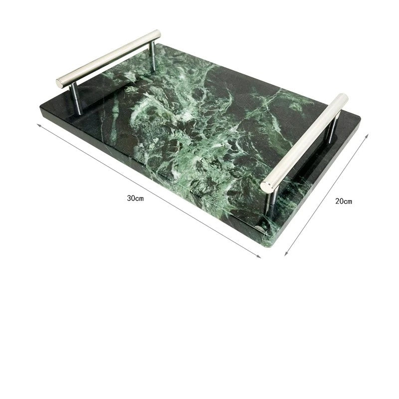 Luxury Marble Bathroom Tray Elegant Natural Stone Vanity & Cosmetic Organizer