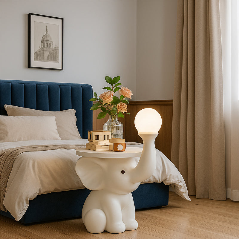 Luxury Elephant Moon Lamp Minimal Round Table