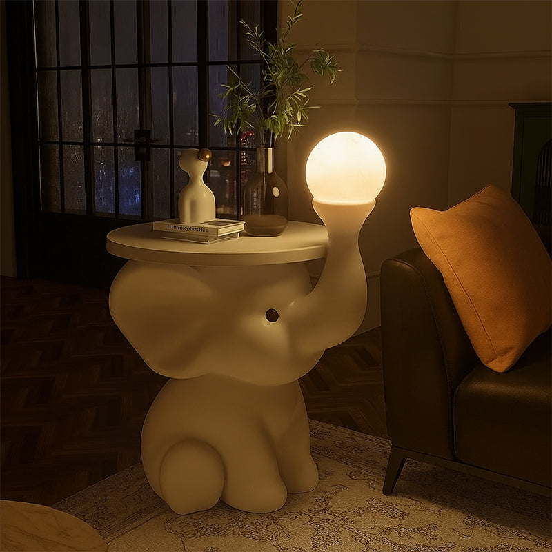 Luxury Elephant Moon Lamp Minimal Round Table