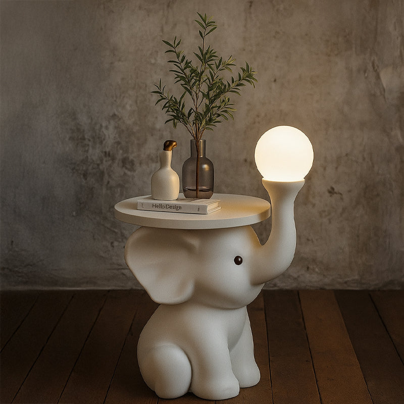 Luxury Elephant Moon Lamp Minimal Round Table