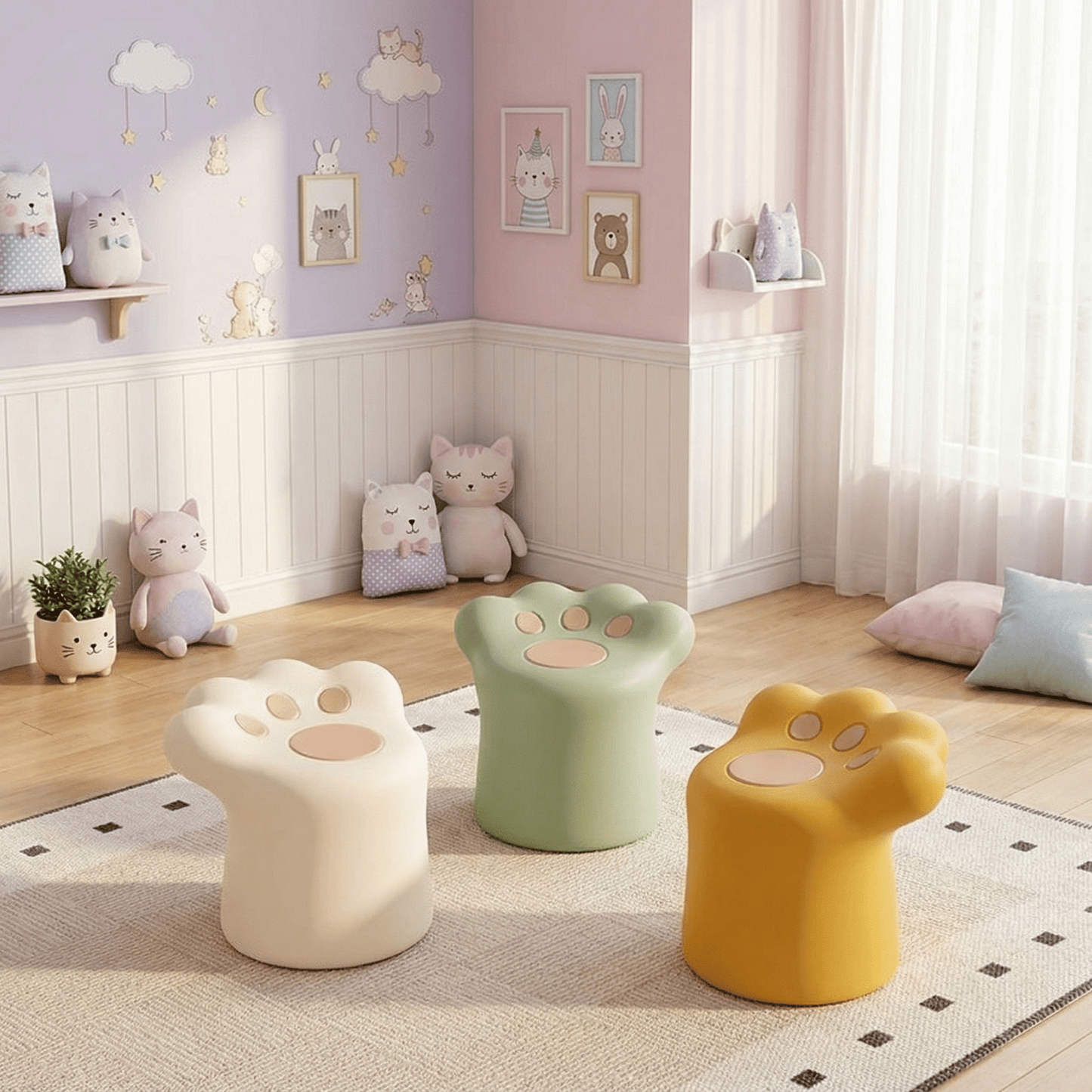 Cute Cat Paw Coffee Table for Bedroom & Living Room