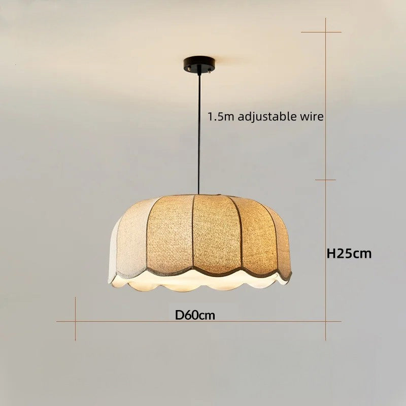 Japanese Fabric Hanging Lamp Chandelier Lighting for Bedrooms & Modern Restaurants