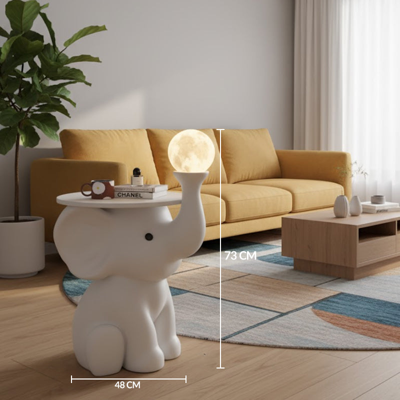 Luxury Elephant Moon Lamp Minimal Round Table