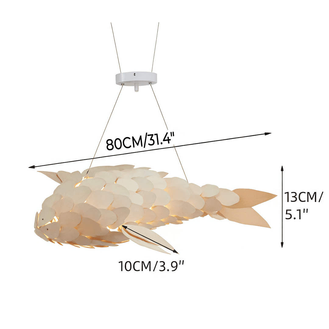 Fish-Shaped Chandelier 23.6 Inch for Dining Room & Restaurant