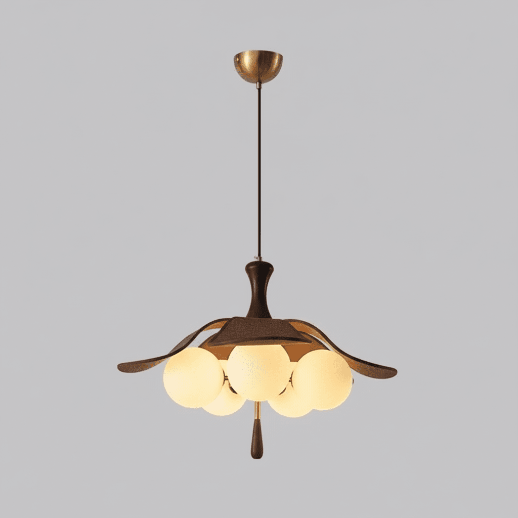 French Retro Fabric Pendant Light Light for Living Room & Bedroom