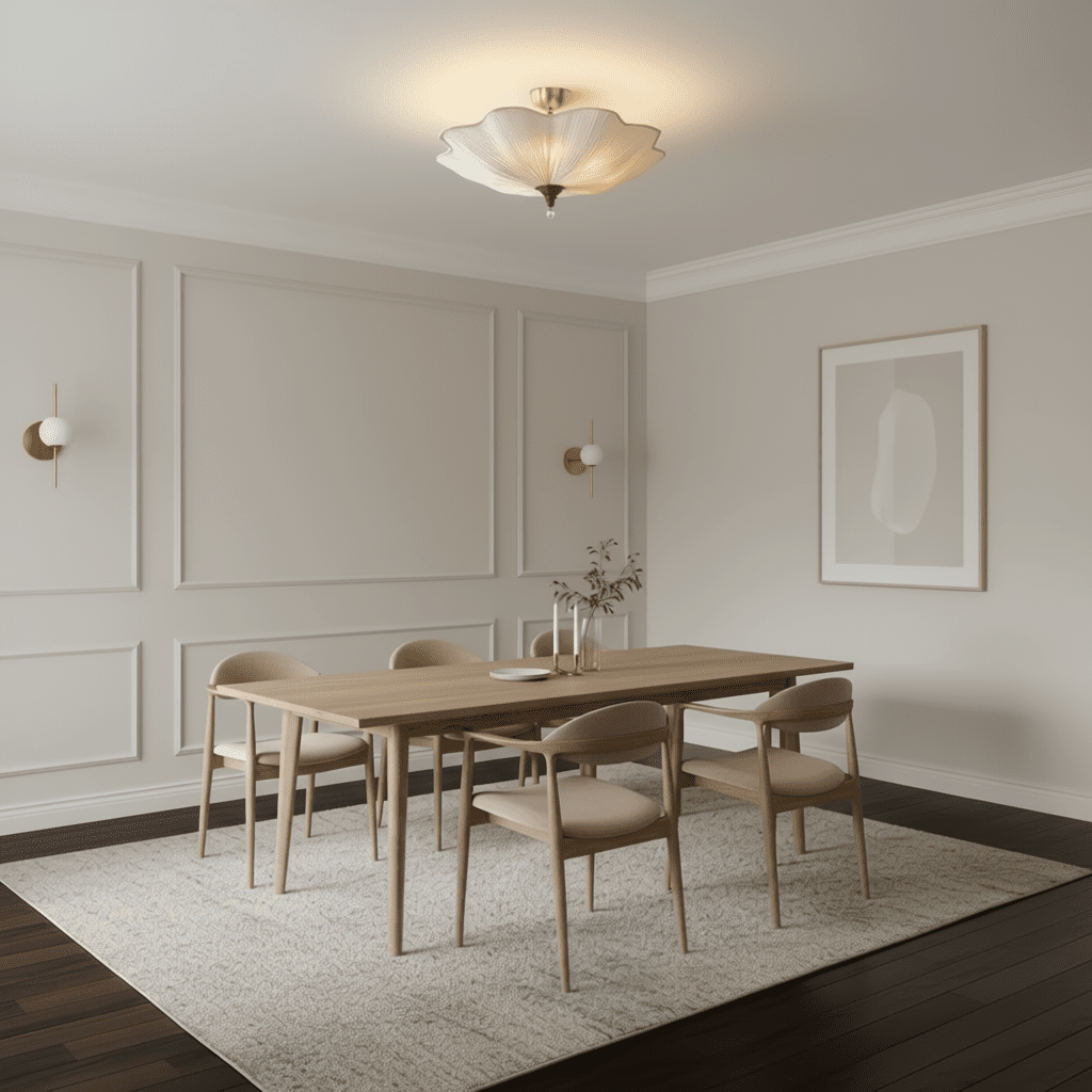 French Retro Lotus Leaf Hanging  Lamp for Living Room & Bedroom