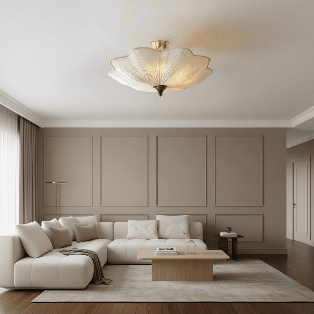 French Retro Lotus Leaf Hanging  Lamp for Living Room & Bedroom