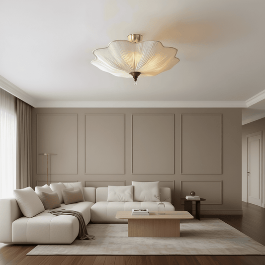 French Retro Lotus Leaf Hanging  Lamp for Living Room & Bedroom