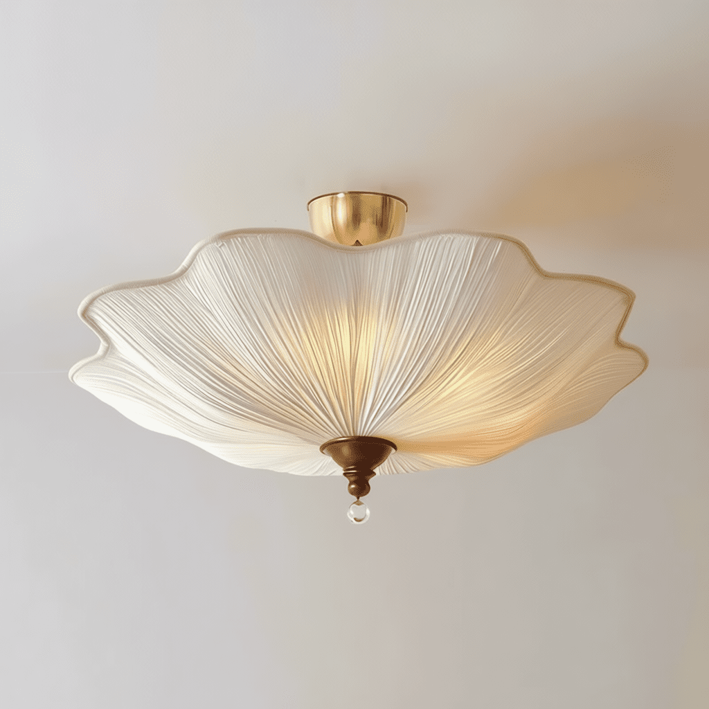 French Retro Lotus Leaf Hanging  Lamp for Living Room & Bedroom