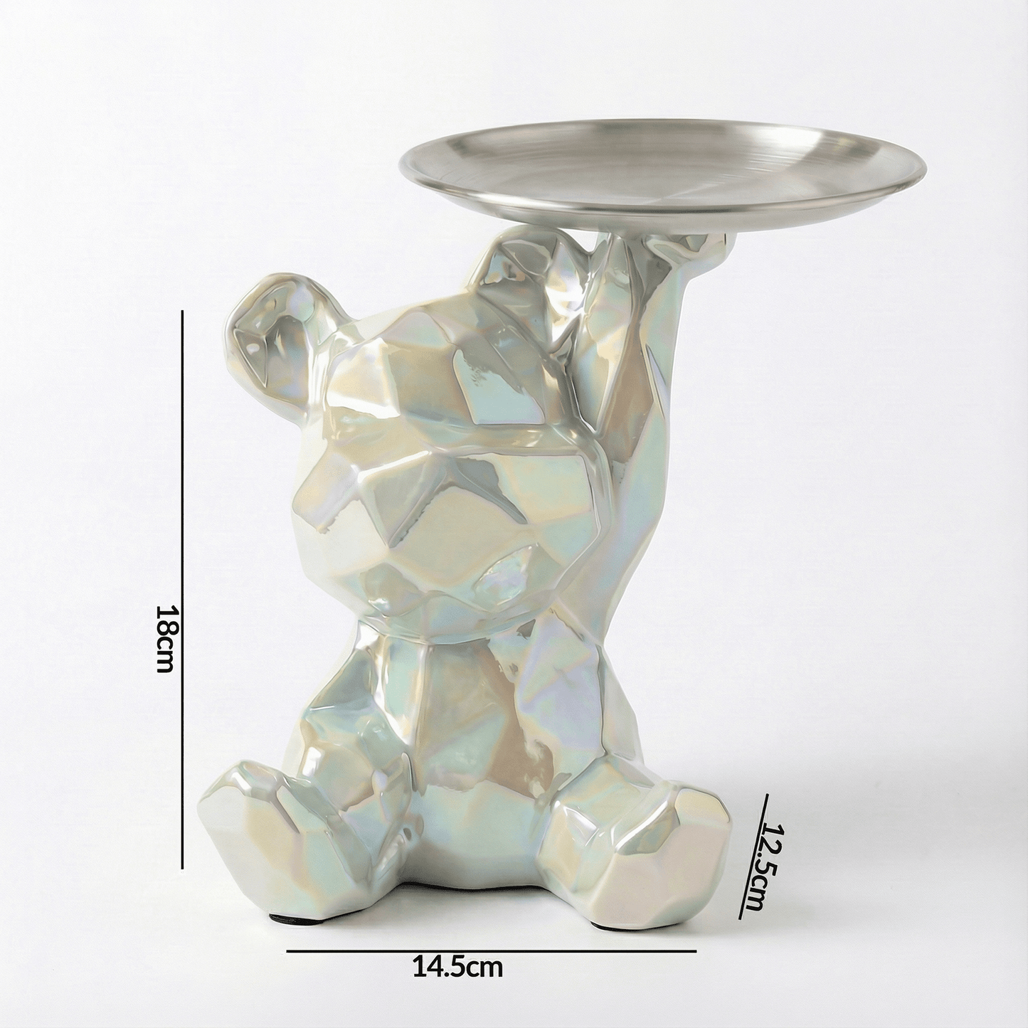 Geometric Bear Tray Statue with Smart Storage Perfect for Living Rooms & Any Space