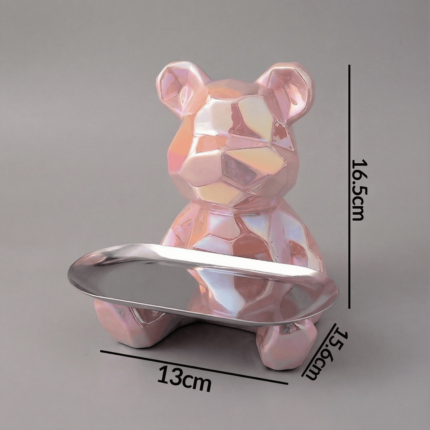 Geometric Bear Tray Statue with Smart Storage Perfect for Living Rooms & Any Space
