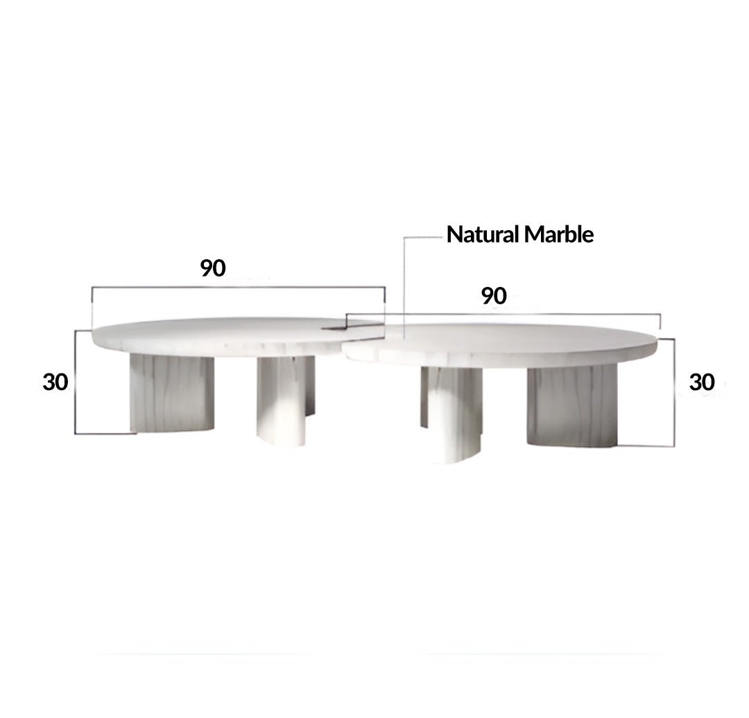 Geometric Marble Coffee Table Set for Modern Living Rooms