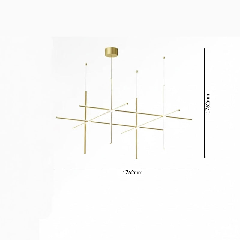 Luxury Italian Tube Gold LED Chandelier Pendant Light for Villas, Kitchens & Bars