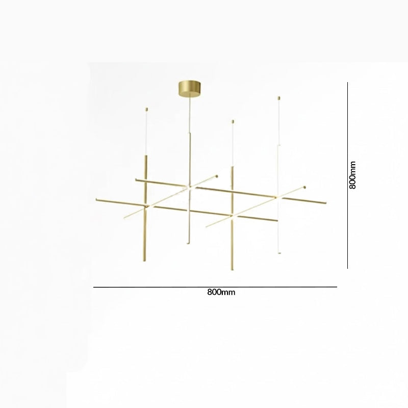 Luxury Italian Tube Gold LED Chandelier Pendant Light for Villas, Kitchens & Bars