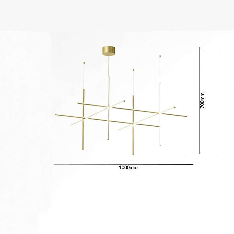 Luxury Italian Tube Gold LED Chandelier Pendant Light for Villas, Kitchens & Bars