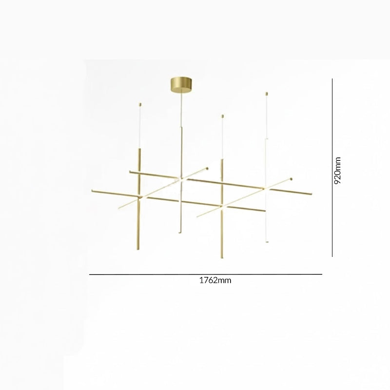 Luxury Italian Tube Gold LED Chandelier Pendant Light for Villas, Kitchens & Bars