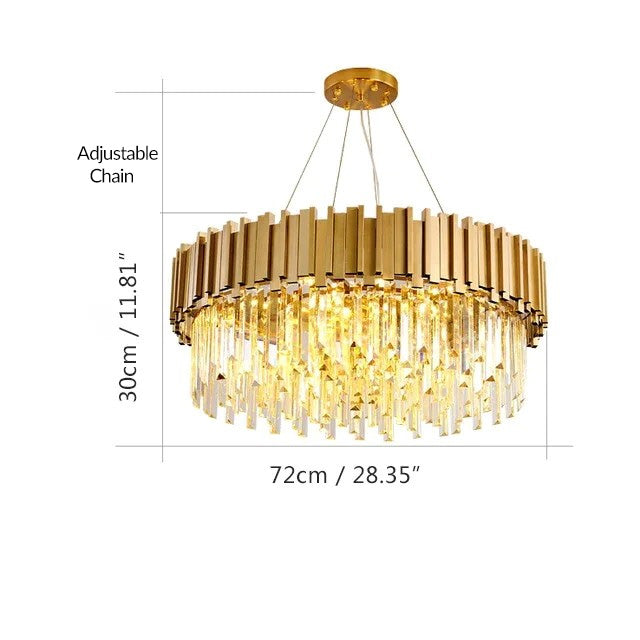 Modern Gold & Black Crystal Chandelier LED Pendant Light for Living Room & Hotel Elegance