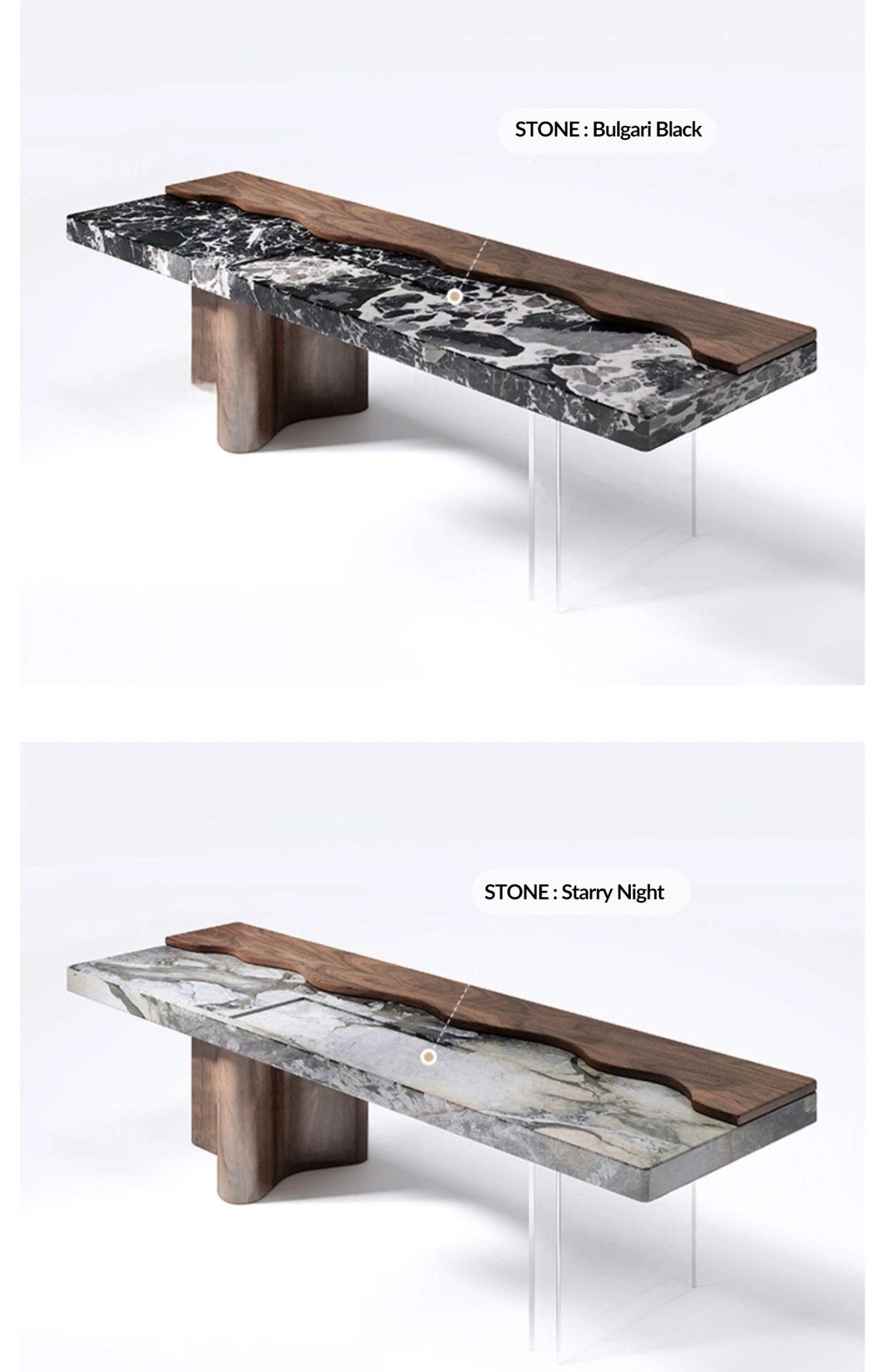 Handcrafted Floating Tea Table with Natural Stone Texture Perfect For Modern Design