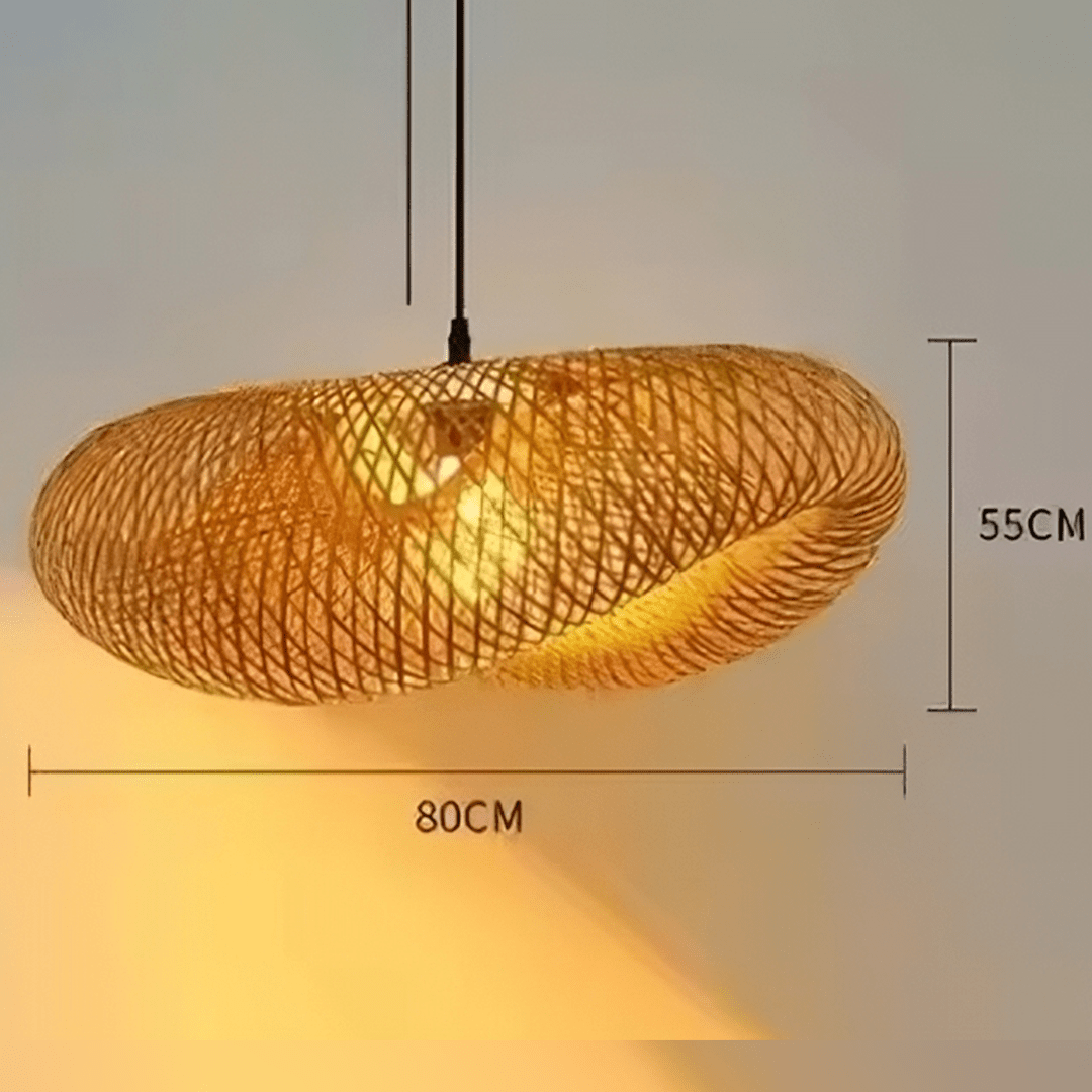 Handmade Bamboo Chandelier 40–80cm Hanging Lamp for Dining & Living Rooms